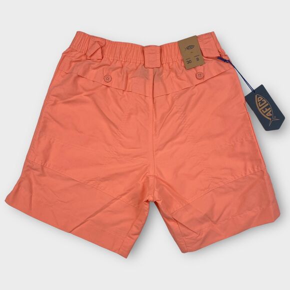 Aftco Fishing Cargo Shorts Mens Hybrid Desert Coral 8" Inseam UPF 50+ Stretch - Picture 3 of 6